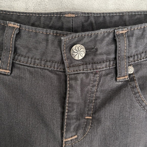 ATHLETA Women Frontier Jeans 30x31 Black Dark Denim Straight Leg Drawstrings - Picture 6 of 16